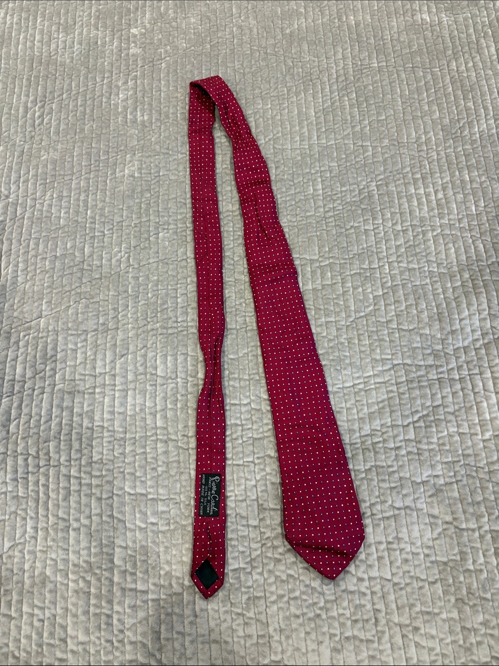 Pierre Cardin Red Silk Polka Dot Tie